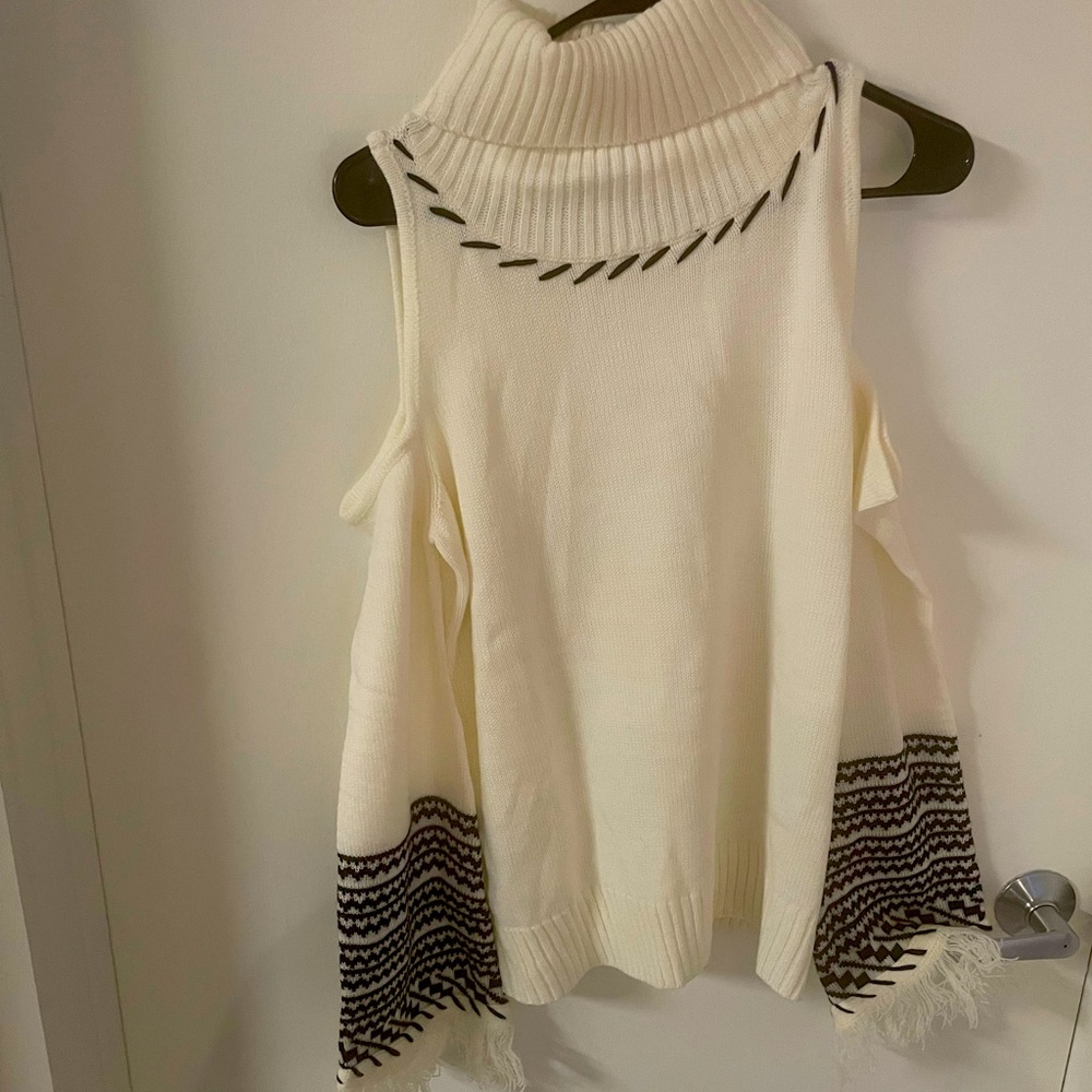Cream stick sweater